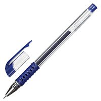 Ручка гелевая с грипом STAFF Basic Needle, линия письма 0,35 мм, синяя