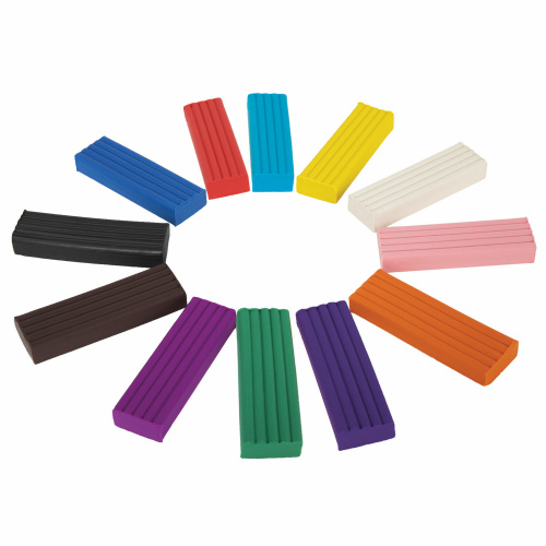 Пластилин классический ОФИСМАГ, 12 цветов, 240 г, со стеком фото 3