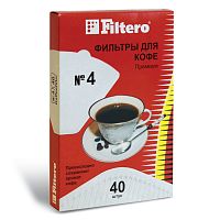 Фильтр FILTERO, премиум №4 для кофеварок, 40 шт., бумажный, отбеленный