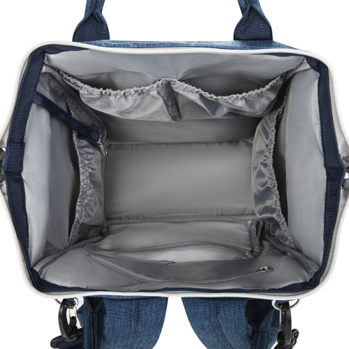 Рюкзак для мамы BRAUBERG MOMMY, 40x26x17 см, с ковриком, крепления на коляску, термокарманы, синий фото 3