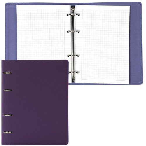 Тетрадь на кольцах BRAUBERG, А5, 120 листов, под кожу, фиолетовый/светло-фиолетовый фото 10