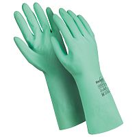 Перчатки латексные MANIPULA "Контакт", хлопчатобумажное напыление, размер 8-8,5 (M), зеленые