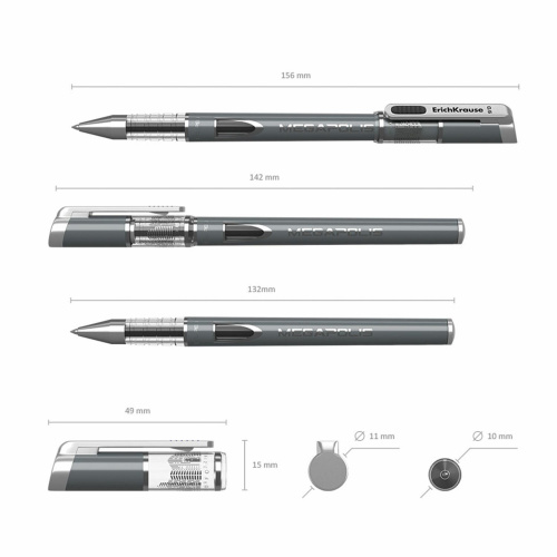 Ручка гелевая ERICH KRAUSE "Megapolis Gel", корпус с печатью, линия письма 0,4 мм,черная фото 6
