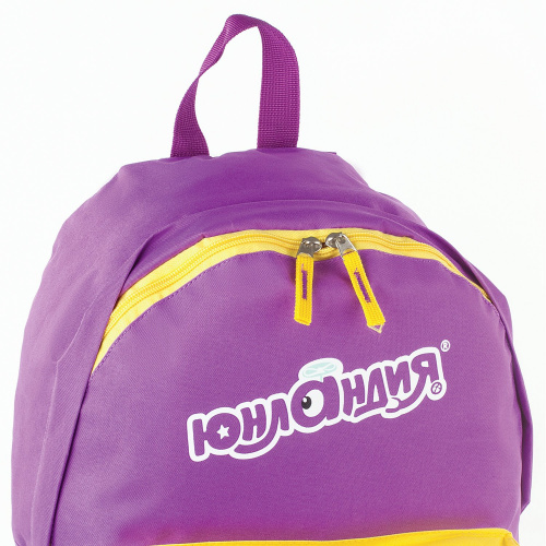 Рюкзак ЮНЛАНДИЯ, 44х30х14 см, с брелоком, универсальный, фиолетовый фото 5