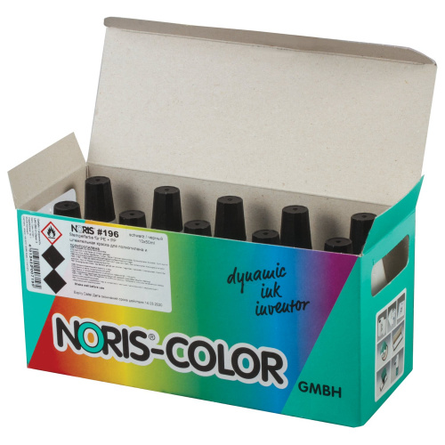 Краска штемпельная NORIS, 50 мл, специальная для полиэтилена и полипропилена, черная фото 2