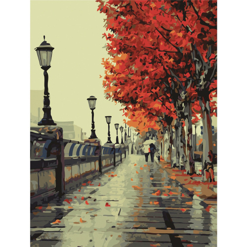 Картина по номерам ОСТРОВ СОКРОВИЩ "Дождливый день", 40х50 см, 3 кисти, акриловые краски фото 5