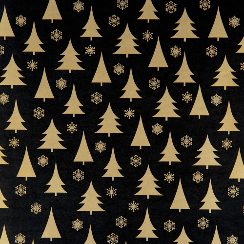 Бумага упаковочная новогодняя ЗОЛОТАЯ СКАЗКА "Black&Gold" 70х100 см, 10 дизайнов ассорти фото 7