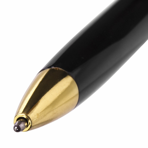 Ручка подарочная шариковая BRAUBERG "De Luxe Black", корпус черный, линия письма 0,7 мм, синяя фото 2