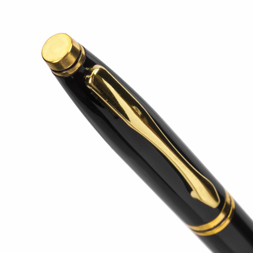 Ручка подарочная шариковая BRAUBERG "De Luxe Black", корпус черный, линия письма 0,7 мм, синяя фото 3