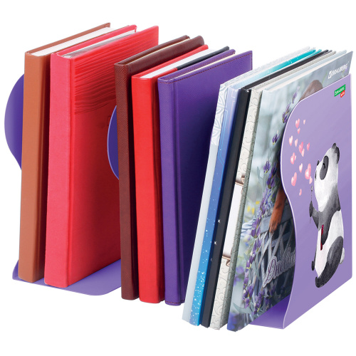 Подставка-держатель для книг и учебников BRAUBERG KIDS "Panda", раздвижная, металлическая, 238064 фото 2