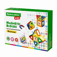 Магнитный конструктор MAGNETIC BLOCKS-26 BRAUBERG KIDS, 26 деталей
