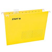 Подвесные папки STAFF, А4 (350х240мм) до 80 л., 10 шт., желтые, картон