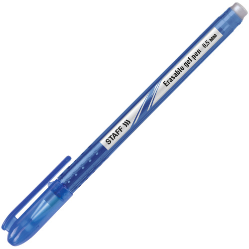 Ручка стираемая гелевая STAFF "College EGP-102", корпус синий, линия письма 0,38 мм, синяя фото 3