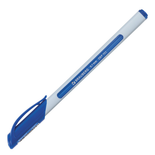 Ручка шариковая масляная BRAUBERG "Extra Glide Soft White", линия письма 0,35 мм, синяя фото 7