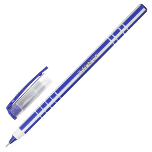 Ручка шариковая масляная ПИФАГОР "Softy", корпус ассорти, линия письма 0,35 мм, синяя фото 8