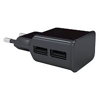 Зарядное устройство сетевое RED LINE NT-2A, 2 порта USB, выходной ток 2,1 А, черное