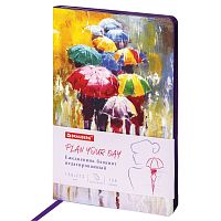 Ежедневник недатированный А5 (138х213 мм), BRAUBERG VISTA, под кожу, 136 л., "Watercolour rain"