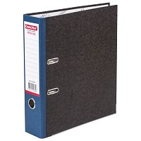 Папка-регистратор ОФИСМАГ, фактура стандарт, с мраморным покрытием, 75 мм, синий корешок