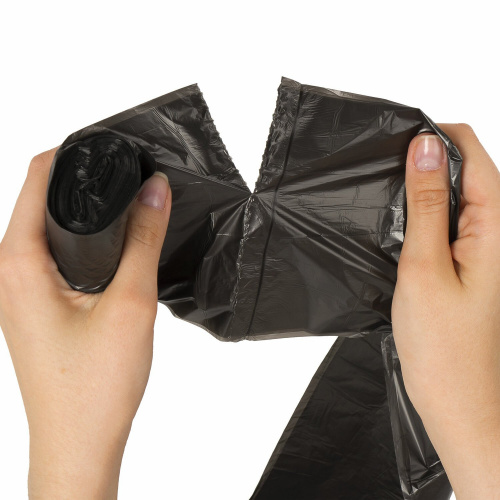 Мешки для мусора LAIMA, 30 л черные в рулоне 30 шт., ПНД 8 мкм, стандарт фото 3