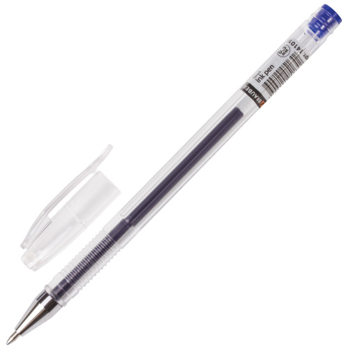 Ручка гелевая BRAUBERG "Jet", корпус прозрачный, узел 0,5 мм, линия письма 0,35 мм, синяя фото 3