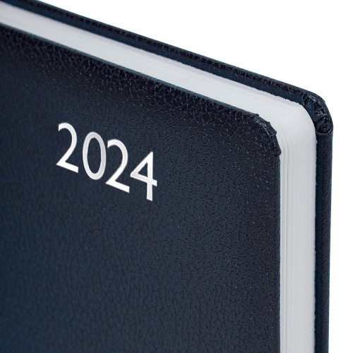 Ежедневник датированный 2024 А5 138x213 мм BRAUBERG "Profile", балакрон, синий, 114866 фото 6