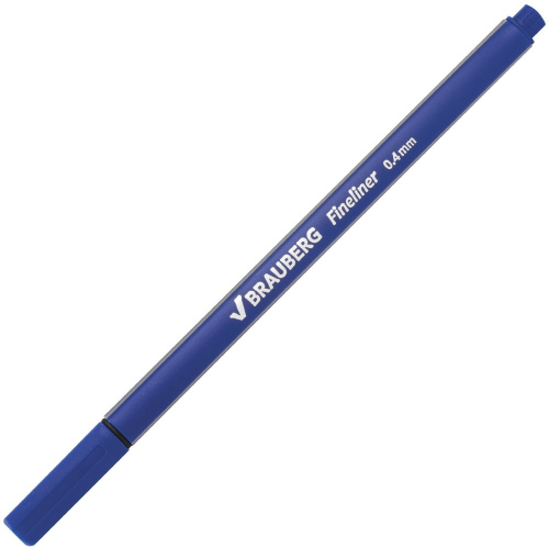 Ручка капиллярная (линер) BRAUBERG "Aero", трехгранная, металлический наконечник, синяя фото 9
