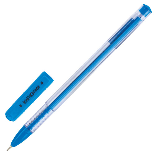 Ручка масляная ЮНЛАНДИЯ "STAR", корпус прозрачный, 0,7 мм, линия письма 0,35 мм, синяя