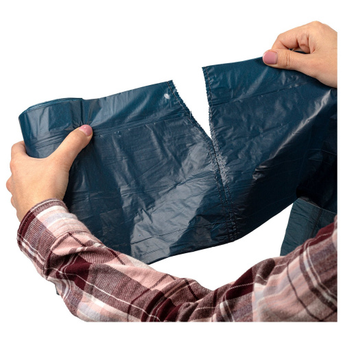 Мешки для мусора с завязками LAIMA "ULTRA", 60 л, 15 шт., ПСД 30 мкм, 60х70 см, синие фото 5