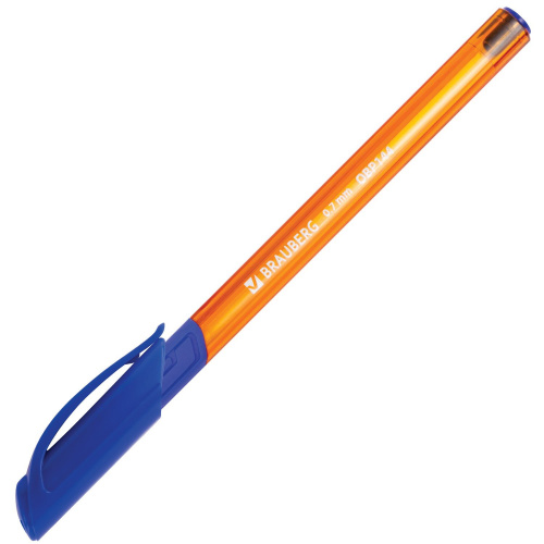 Ручка шариковая масляная BRAUBERG "Extra Glide GT Tone Orange", линия письма 0,35 мм, синяя фото 4