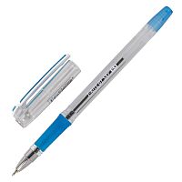 Ручка шариковая масляная с грипом BRAUBERG "i-Rite GT SKY", голубые детали, узел 0,4 мм, синяя