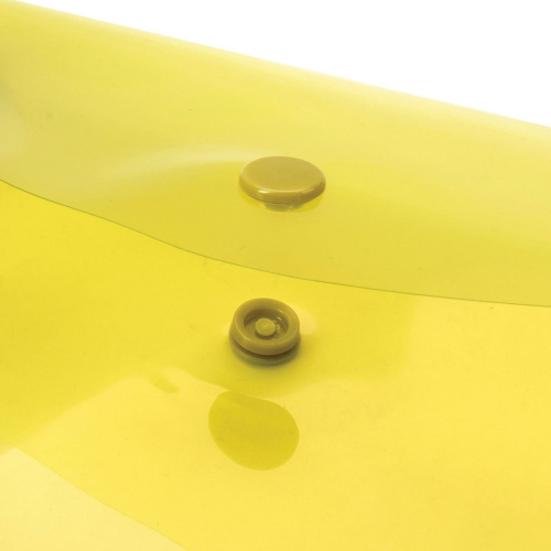 Папка-конверт с кнопкой STAFF, А4, 0,12 мм, до 100 листов, прозрачная, желтая фото 6