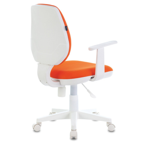 Кресло BRABIX "Fancy MG-201W", с подлокотниками, пластик белый, оранжевое фото 5