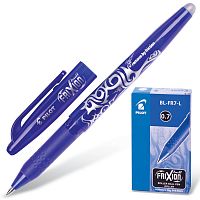 Ручка стираемая гелевая с грипом PILOT "Frixion", корпус синий, линия письма 0,35 мм, синяя