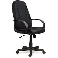 Кресло офисное BRABIX "City EX-512", кожзаменитель черный, ткань черная
