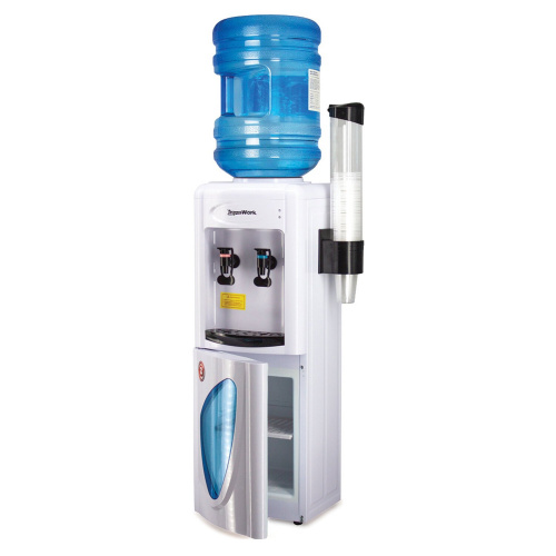 Кулер-водонагреватель AQUA WORK 0.7-LKR, напольный, шкаф, 2 крана, белый, без охлаждения фото 3