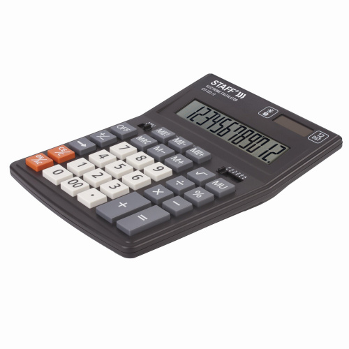 Калькулятор настольный STAFF, 200x154 мм, 12 разрядов, двойное питание фото 4