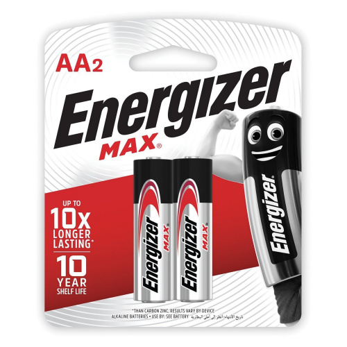 Батарейки ENERGIZER Max, AA, 2 шт., алкалиновые, пальчиковые, блистер