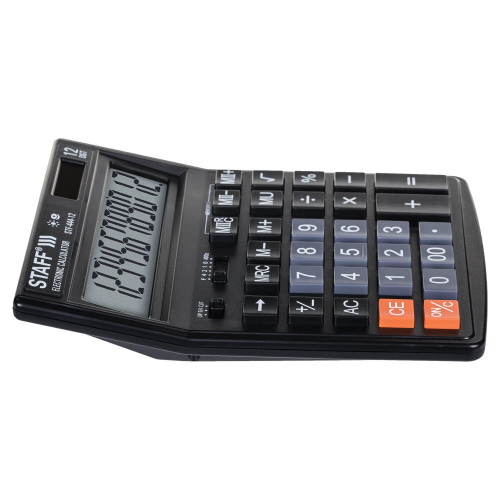 Калькулятор настольный STAFF, 199x153 мм, 12 разрядов, двойное питание фото 7