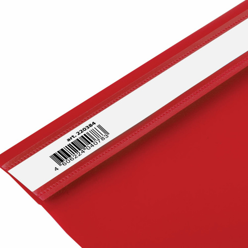 Скоросшиватель пластиковый BRAUBERG, А4, 130/180 мкм, красный фото 9