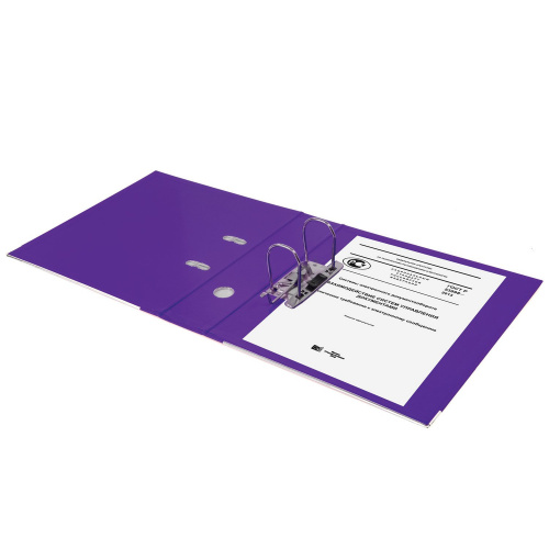 Папка-регистратор BRAUBERG "EXTRA", 75 мм, фиолетовая, двустороннее покрытие пластик, метал уголок фото 3