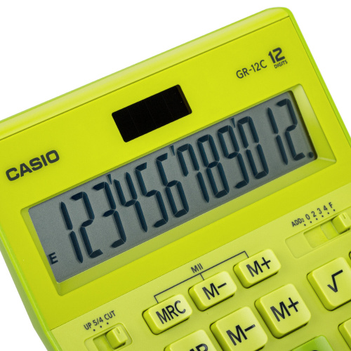 Калькулятор настольный CASIO, 210х155 мм, 12 разрядов, двойное питание, салатовый фото 5