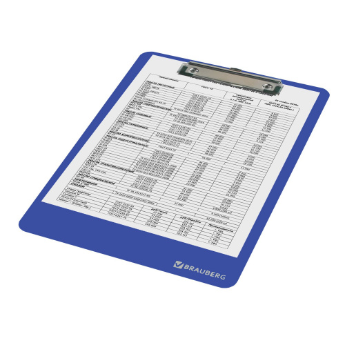 Доска-планшет BRAUBERG "SOLID", А4, 2 мм, с прижимом, пластик, синяя фото 5