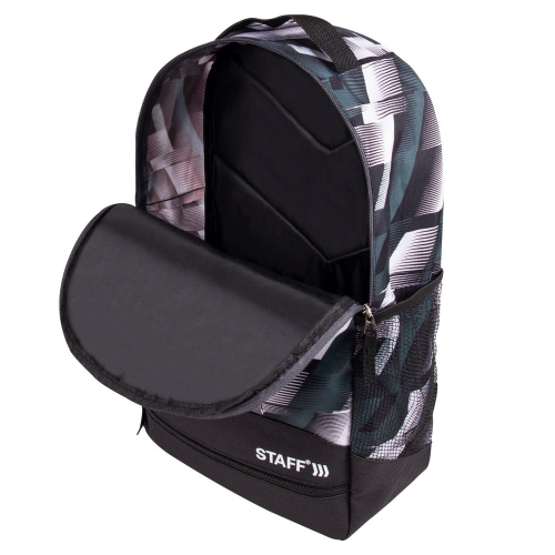 Рюкзак STAFF STRIKE, 45х27х12 см, универсальный, 3 кармана, черно-серый фото 3