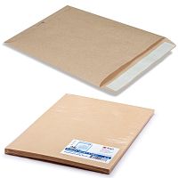 Конверт-пакеты КУРТ, С4, плоские, 229х324 мм, до 90 л., крафт-бумага, отрывная полоса, 25 шт.