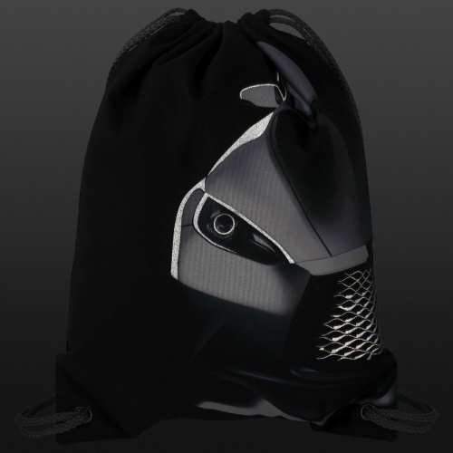 Мешок для обуви BRAUBERG PREMIUM, карман, подкладка, светоотражайка, 43х33 см, "Black car" фото 6