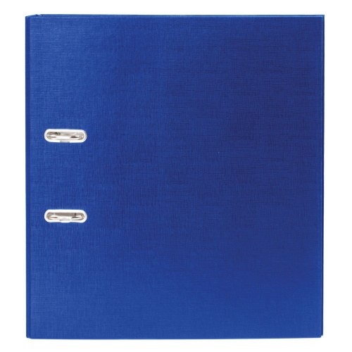 Папка-регистратор ОФИСМАГ, с арочным механизмом, покрытие из ПВХ, 50 мм, синяя фото 3