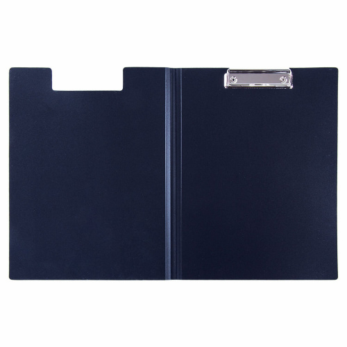 Папка-планшет STAFF, А4, с прижимом и крышкой, пластик, синяя фото 6