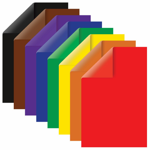 Цветная бумага BRAUBERG "Морская", А4, 2-сторонняя мелованная, 16 листов, 8 цветов, на скобе фото 6