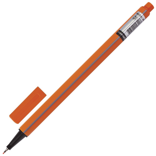 Ручка капиллярная (линер) BRAUBERG "Aero", металлический наконечник, линия письма 0,4 мм, оранжевая фото 7