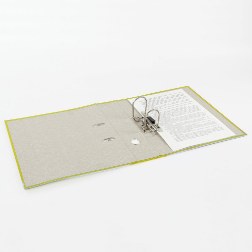 Папка-регистратор BRAUBERG, покрытие пластик, 75 мм, с уголком, желтая фото 4